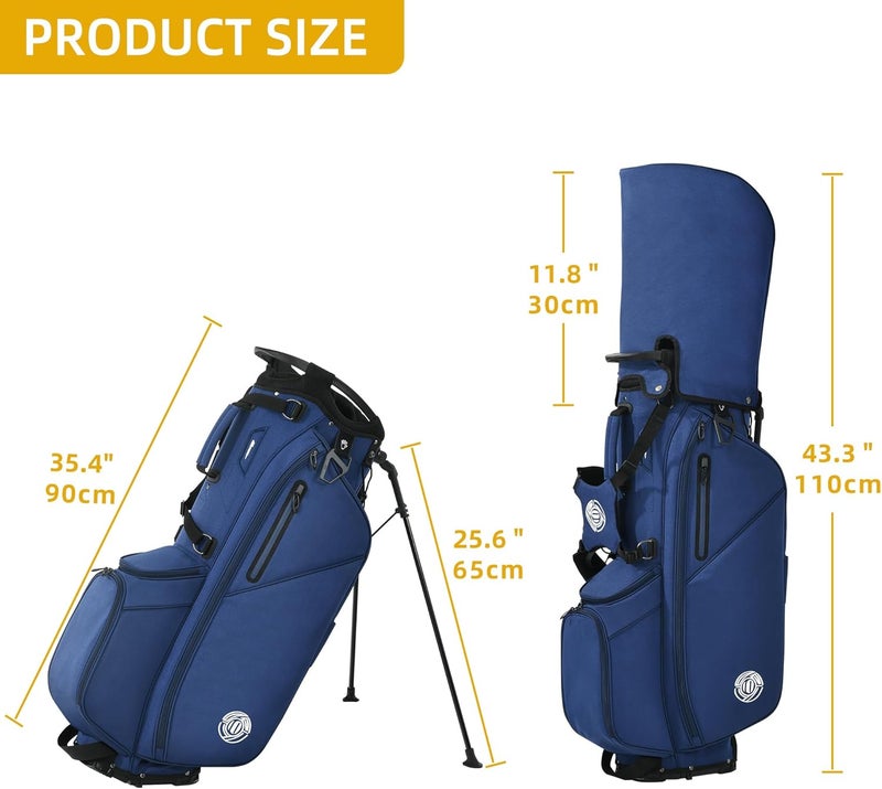 Shopsource Golf Stand Bag 14 Way, Lightweight Golf Bags for Men Women with Stand, Padded Ergonomic Double Strap, Full Length Dividers, Multiple Pockets, Rain Hood - Image 3